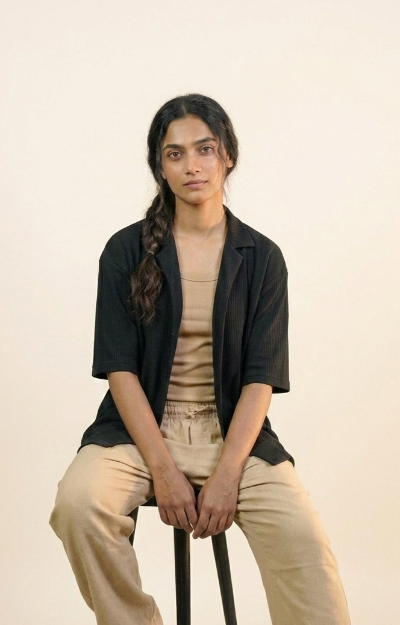 BLACK OVERSIZED CUBAN COLLAR SHIRT