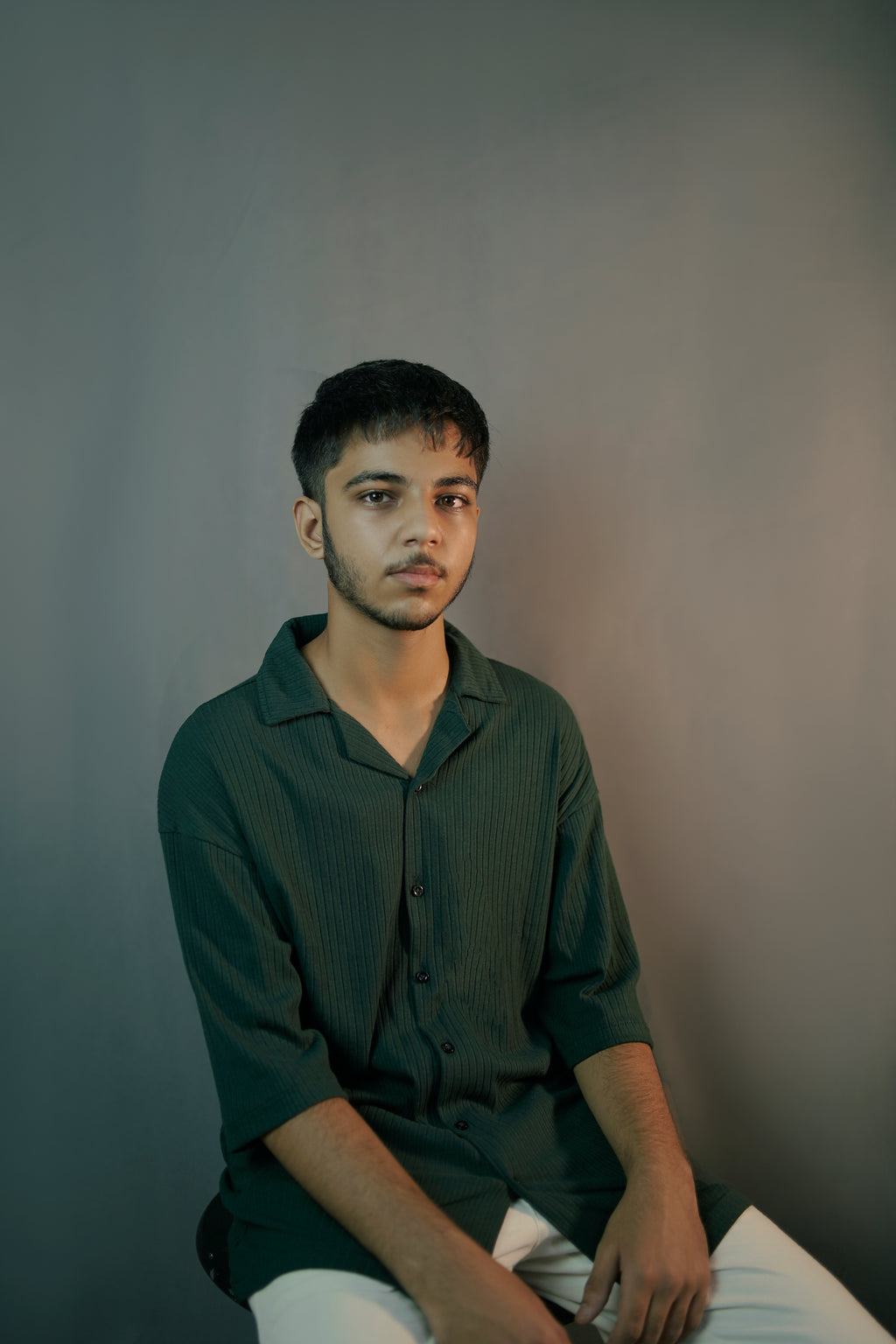 CASTLETON GREEN OVERSIZED CUBAN COLLAR SHIRT