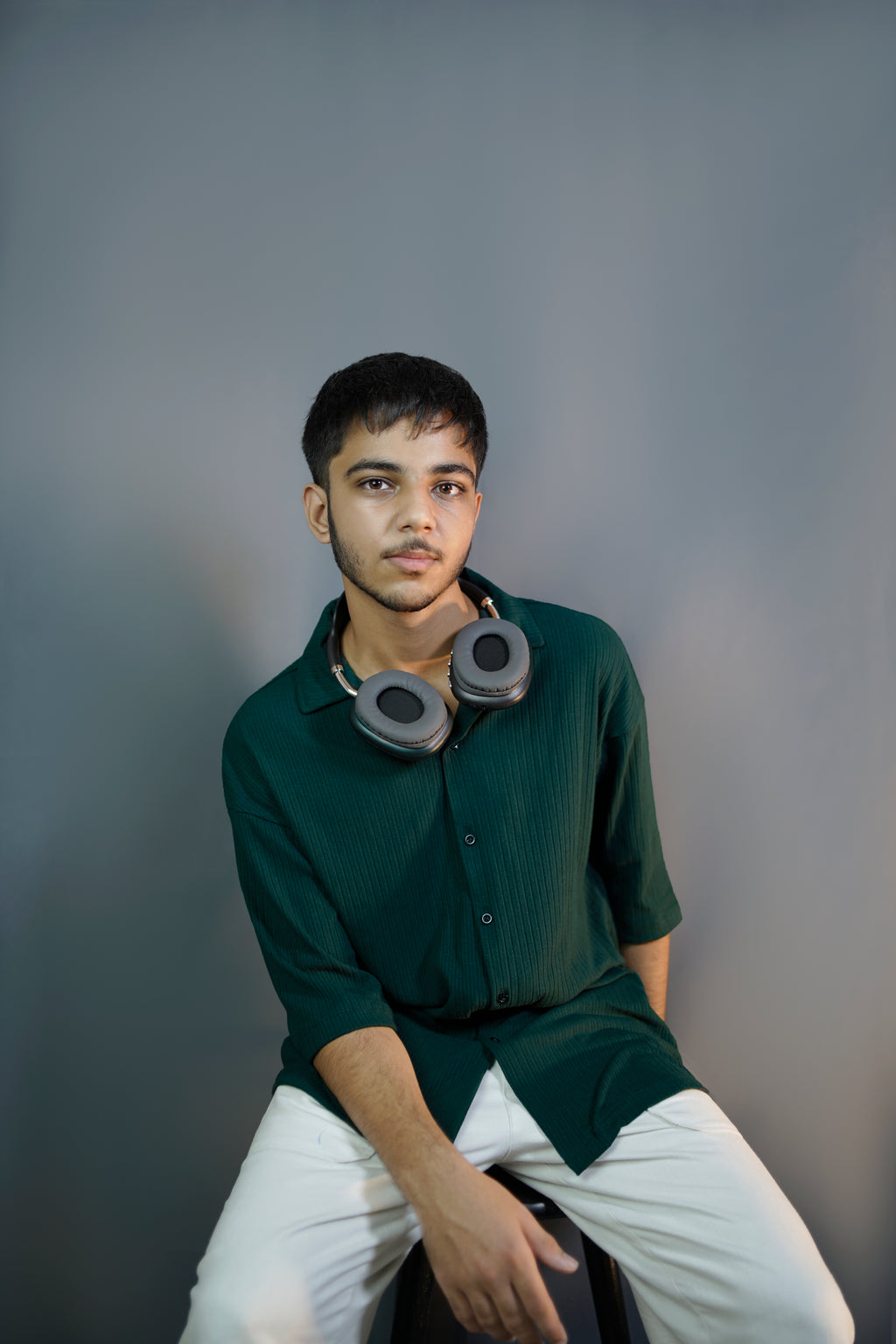 CASTLETON GREEN OVERSIZED CUBAN COLLAR SHIRT